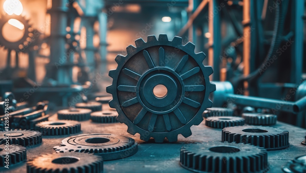 Poster industrial enterprise faq web development ideas. gear mechanism smart factory engineering technology