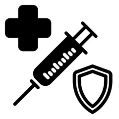 syringe protection icon, glyph icon style