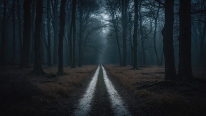 Fototapeta premium trail navigating a shadowy woods