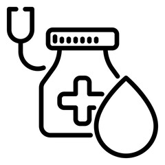 syrup bottle icon, line icon style