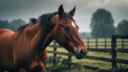 Obraz premium equine at a countryside setting