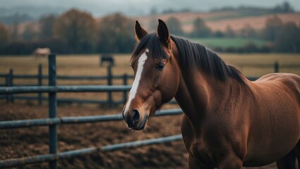 Obraz premium equine in the pasture