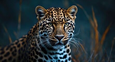 Obraz premium leopard gazing directly at the camera