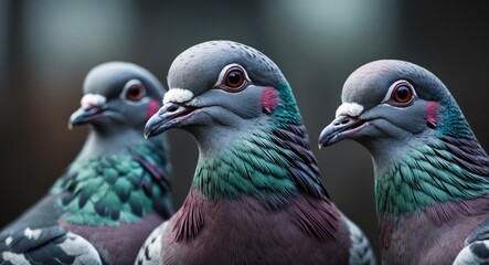 Images featuring groups of pigeons