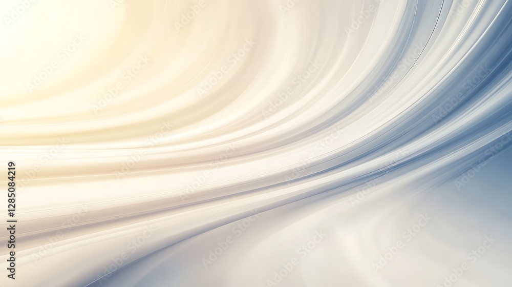 Poster abstract light waves in soft blue and beige tones, creating a smooth and fluid background.