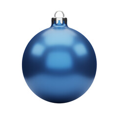 Blue Christmas Ornament Isolated on Transparent Background 3D Render