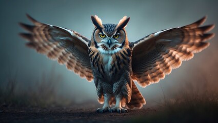 Fototapeta premium Image of a Majestic Great Horned Owl
