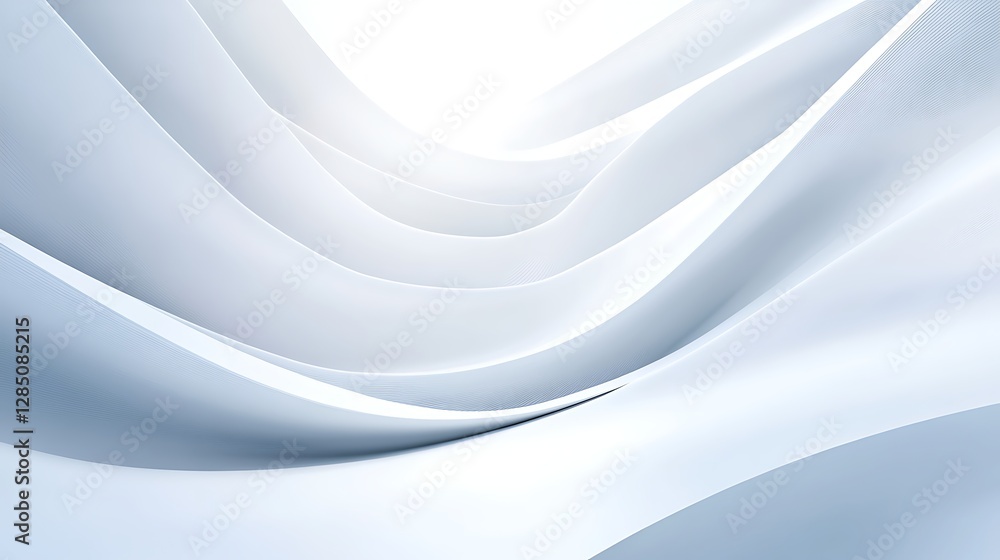 Poster soft, flowing white waves create a serene, abstract background with light highlights.