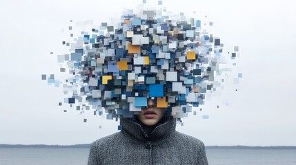 Abstract Concept of Identity and Information Overload in Modern Life