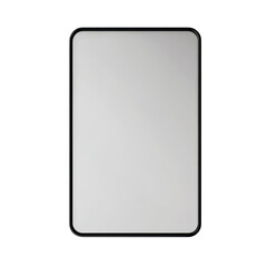 Modern Minimalist Rectangular Mirror with Black Frame on White Wall