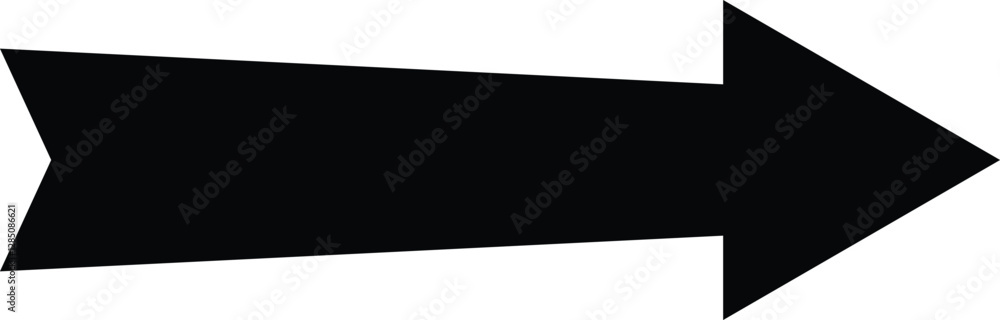 Poster black arrow on white background. arrow pointing right. arrow shape element