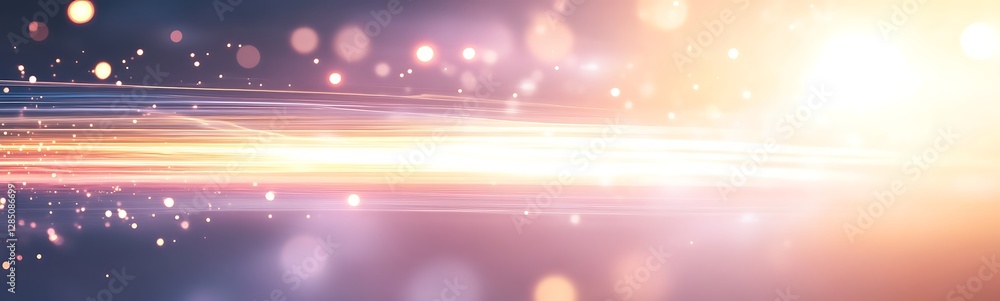 Aufkleber Abstract light trails with vibrant bokeh effects and a bright glowing background.