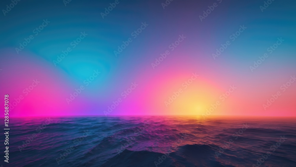 Poster abstract neon gradient background with geometric elements