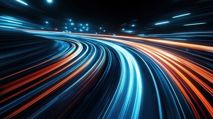 Obraz premium Abstract Speed: Night Drive Light Trails