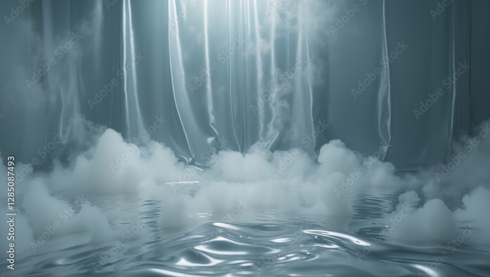 Poster a glossy backdrop appears misty, designed for surface refinement.
