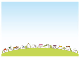 住宅街のイメージ　背景素材　住まい
