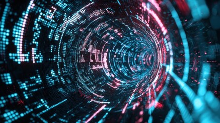 Obraz premium Digital Vortex: A Journey Through Cyberspace