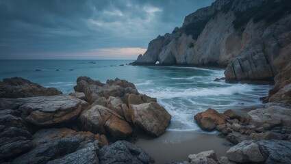 Scenic view of the rocky landscape at Palombaggia beach