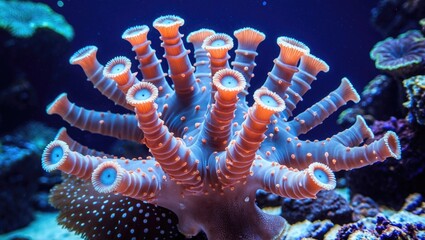 Fototapeta premium This is a torch coral with branching features, Euphyllia glabrescens.
