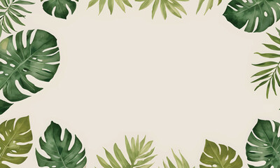 Green tropical foliage delicately arranged for a fresh and organic feel