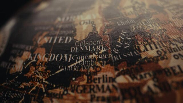 Baltic countries on a map, Europe.