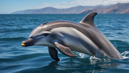 Dusky dolphins in Nuevo Gulf, Valdes Peninsula, Argentina.