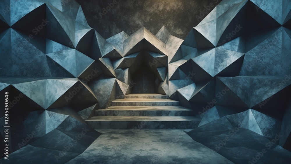 Poster geometric pattern with a textured background in a repeating style