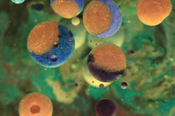 Liquid art with Ink, Paint, Mica Powder, Milk and Oils