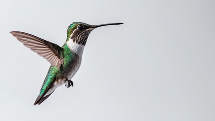 Fototapeta premium hummingbird hovering against a light background image