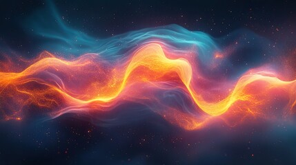 Fiery nebula with swirling vibrant colors and countless stars