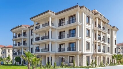 Luxury Apartments Complex: Mediterranean Style Architecture