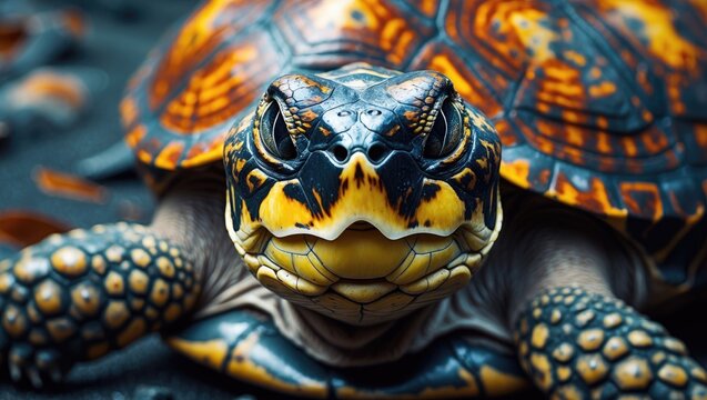 Tortoiseshell pattern background featuring abstract art of a turtle animal print.