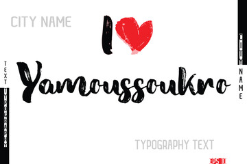Yamoussoukro City Name In Stylish Grunge And Rough Text Typography