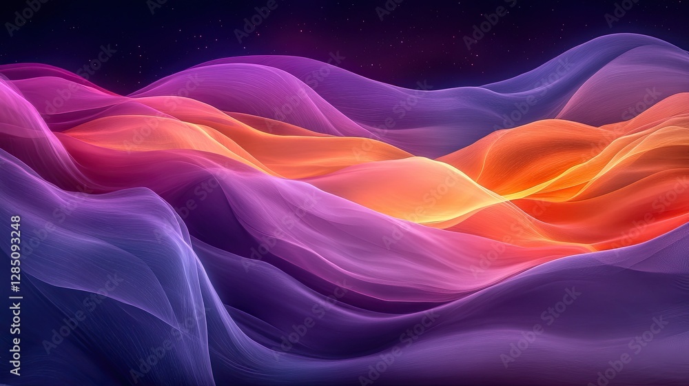 Poster beautiful abstract layers of waves with various colorful light gradients