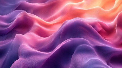 Abstract Flowing Shapes 3d Background. Gradient Purple and Pink Curves