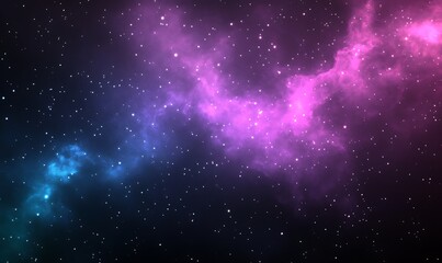 Obraz premium Vibrant cosmic nebula with swirling colors and stars in a dark space background.