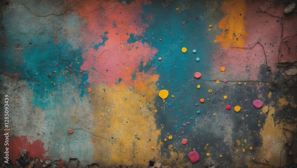 Poster textured backdrop featuring abstract colorful patterns with a grungy feel. numerous color elements c