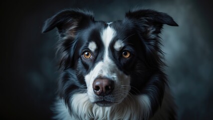 Fototapeta premium Border collie gaze awaiting direction.