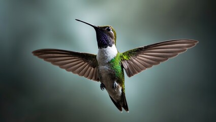 Fototapeta premium Hummingbird Species Anna Displaying a Wing in Flight