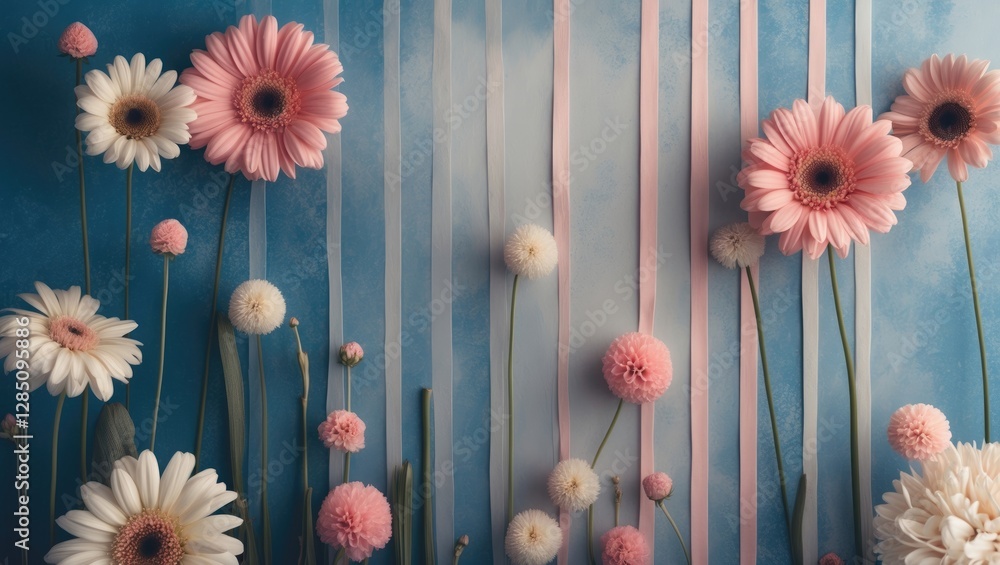 Poster adorable striped backdrop featuring a minimalistic texture pattern in a vector design