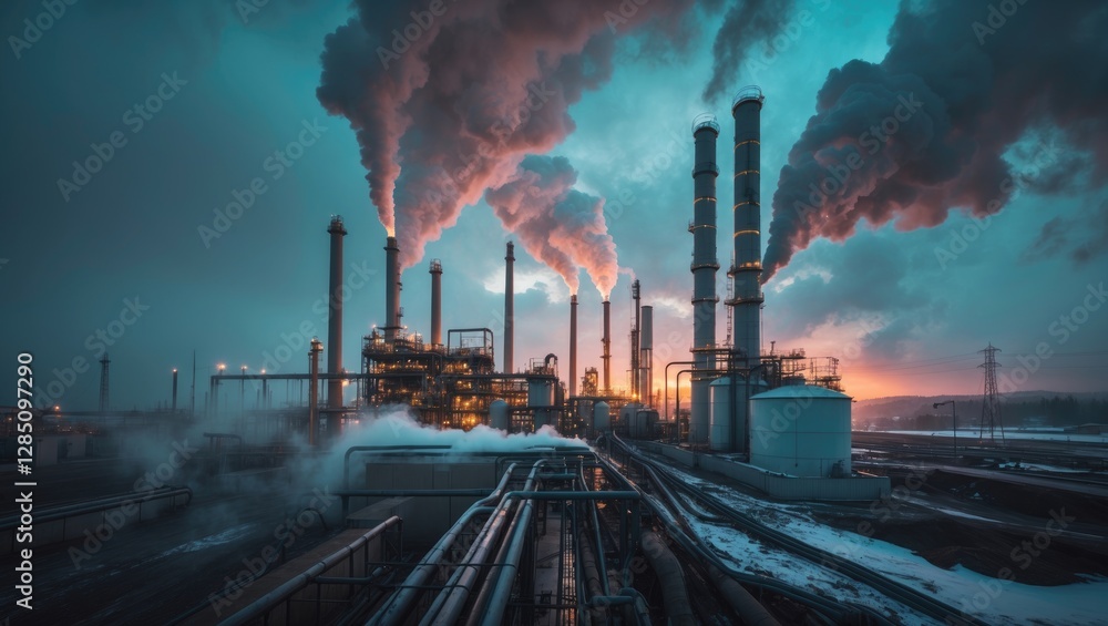 Poster concept of carbon capture, utilization, and storage (ccus). technology for capturing co2 to store un