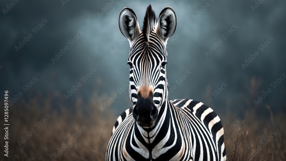 Poster zebra face image suitable for background use