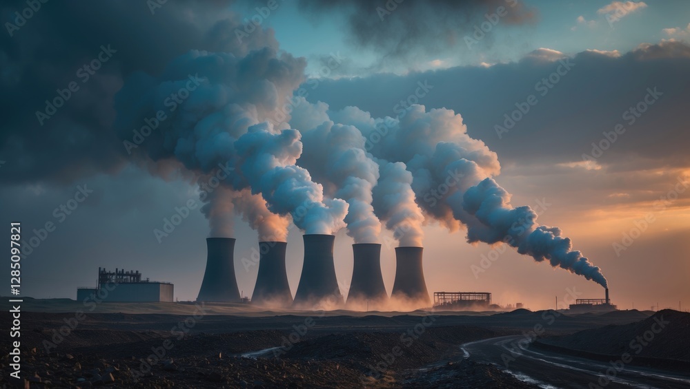 Poster the idea of carbon capture and storage aimed at mitigating global warming effects. an image depictin