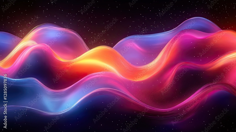 Poster a vibrant and colorful abstract image representing flowing energy
