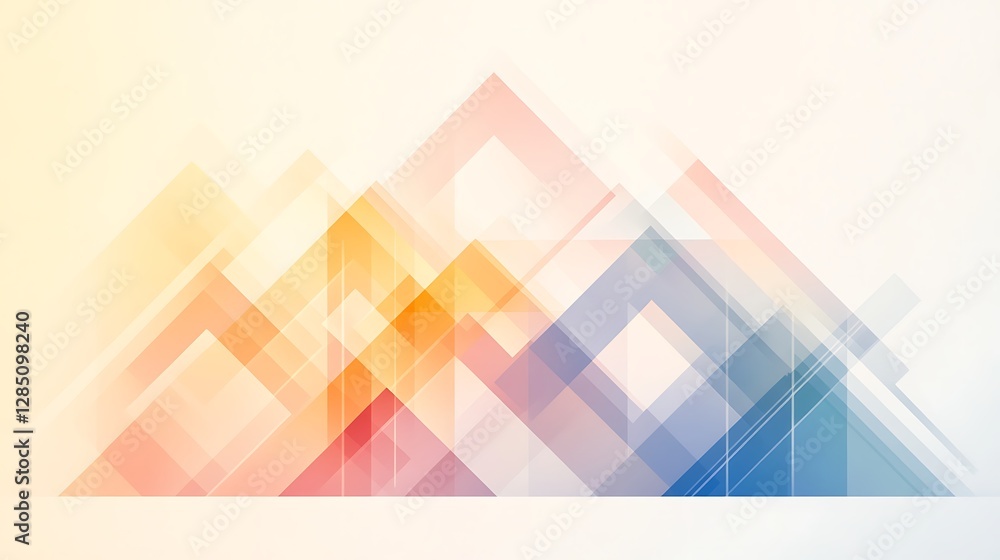 Aufkleber Abstract geometric shapes in soft gradient colors creating a modern design theme.
