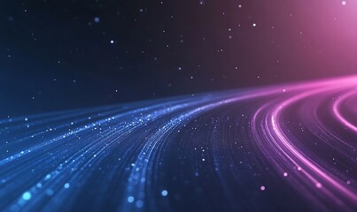 Obraz premium Abstract digital background with glowing lines in blue and pink tones, creating a dynamic, futuristic atmosphere.