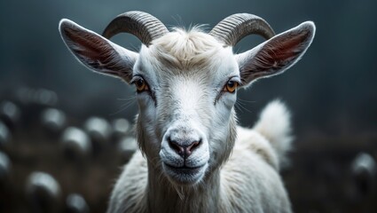 Fototapeta premium A detailed view of a goat