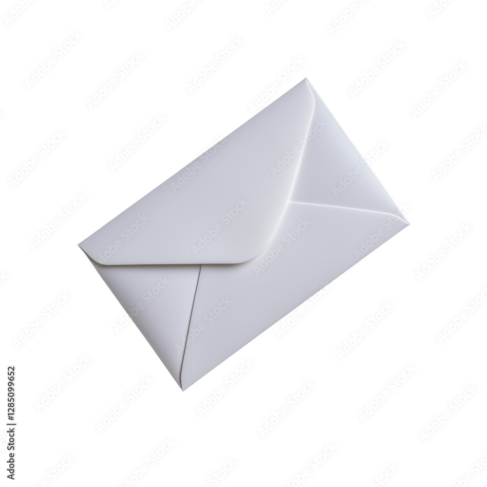 Poster white envelope on transparent background for invitations and correspondence