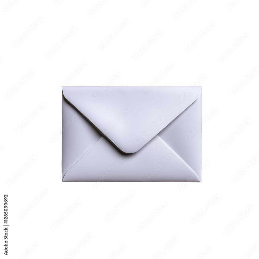Poster white envelope on transparent background for mailing or design use