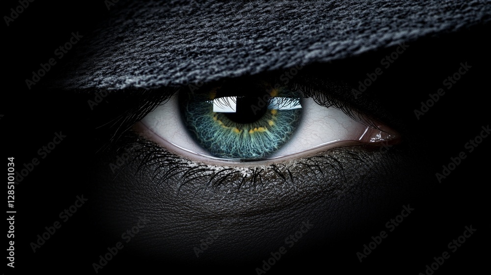 Poster captivating close-up of an eye with intricate detail and color depth